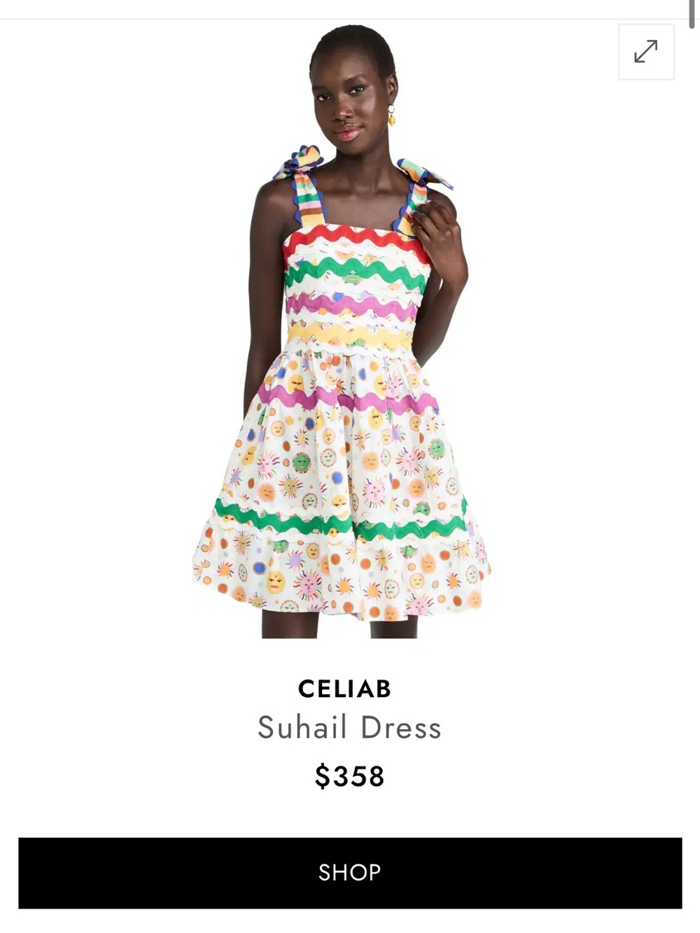 CeliaB Multicolor Ruffle Zip Dress with Sunface Print